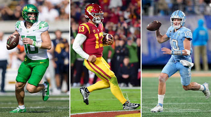 Bo Nix, Caleb Williams and Drake Maye could all go in the first round of the 2024 NFL draft.